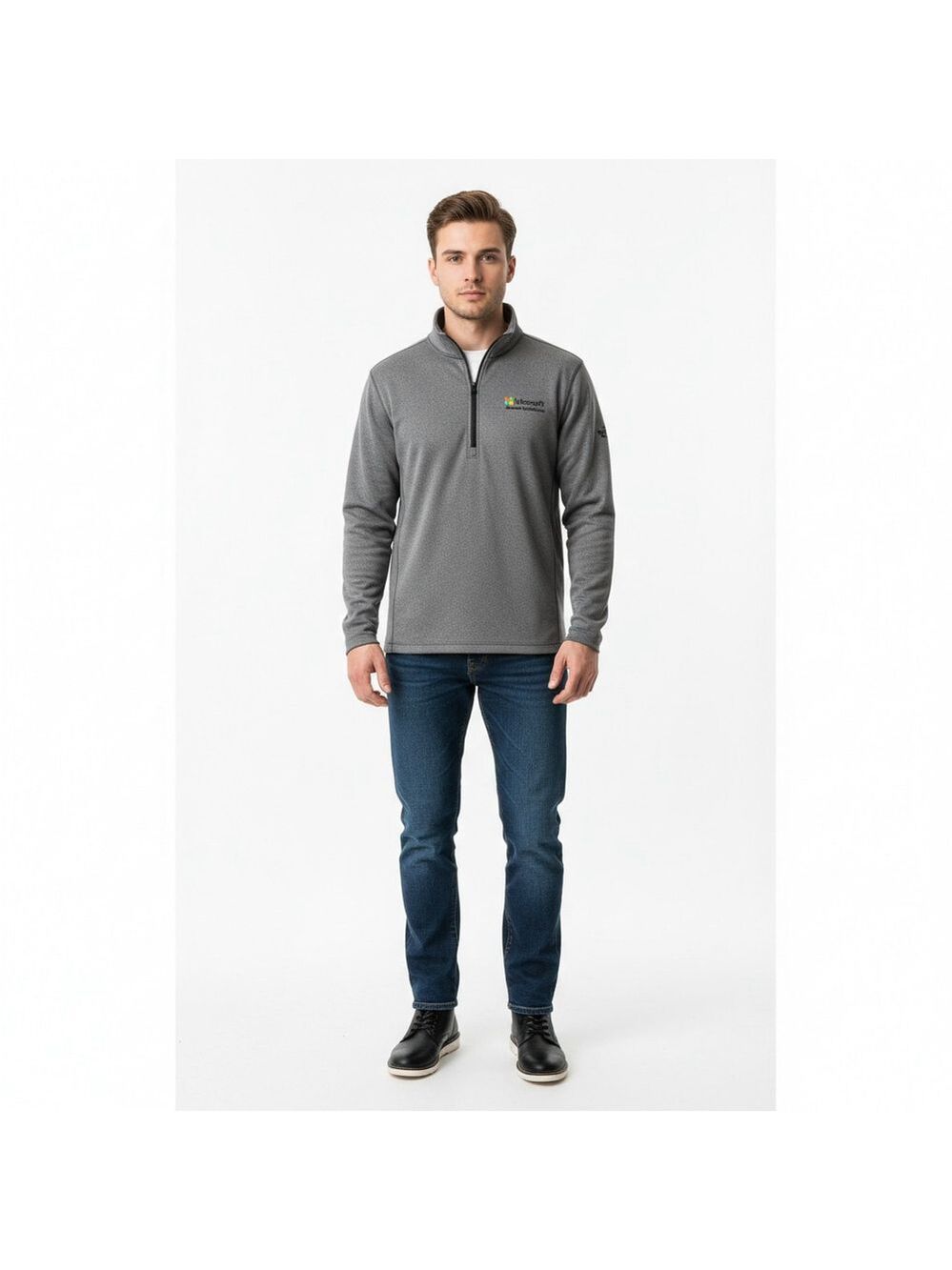 The North Face Men’s Gray Microsoft 1/4 Zip Pullover Size L